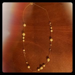 J. Crew Pink and Off-White Long Necklace, 36 in